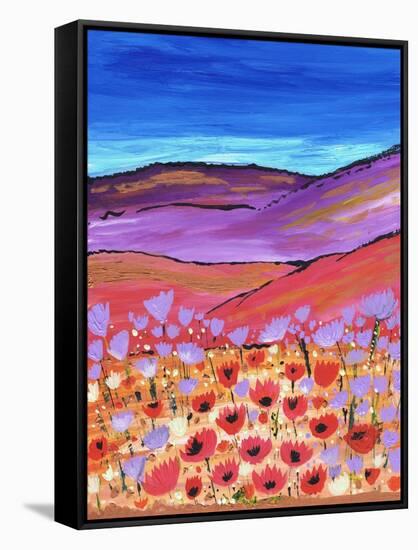 Poppy Fields-Caroline Duncan-Framed Stretched Canvas