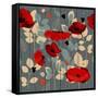 Poppy Flowers Seamless Pattern over Grey-Danussa-Framed Stretched Canvas