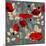 Poppy Flowers Seamless Pattern over Grey-Danussa-Mounted Art Print