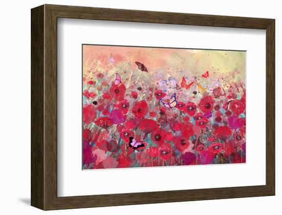 Poppy meadow-Claire Westwood-Framed Art Print