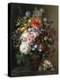 Poppy, Peonies, Roses and Naturtiums in a Greek Vase-Johan Laurentz Jensen-Stretched Canvas