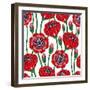 Poppy Seamless Pattern. Beautiful Vector.-julietarts-Framed Art Print