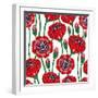 Poppy Seamless Pattern. Beautiful Vector.-julietarts-Framed Art Print