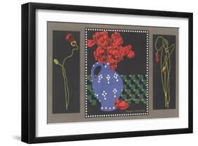 Poppy Triptych-null-Framed Art Print