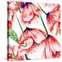 Poppy Watercolor Pattern-kisika-Stretched Canvas