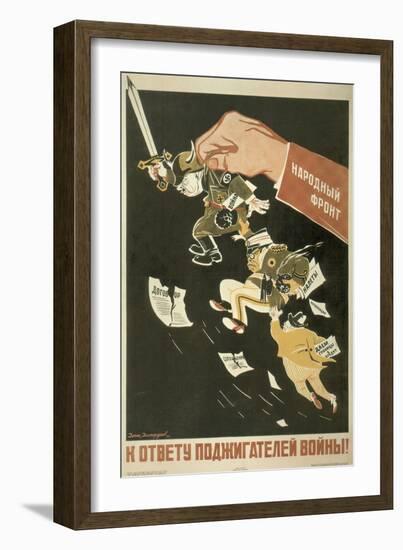 Popular Front, the Instigators of World War Must Be Held Accountable, 1936-Viktor Nikolaevich Deni-Framed Giclee Print