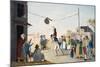 Popular Game of Pail, Watercolor, Italy, 19th Century-null-Mounted Giclee Print
