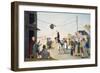 Popular Game of Pail, Watercolor, Italy, 19th Century-null-Framed Giclee Print