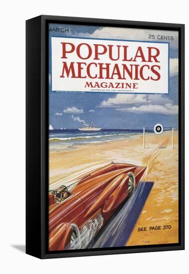 Popular Mechanics, March-null-Framed Stretched Canvas