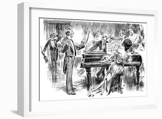 Popular Music - Ragtime in the Home in 1906-null-Framed Art Print