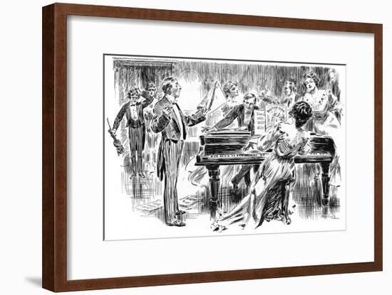 Popular Music - Ragtime in the Home in 1906-null-Framed Art Print