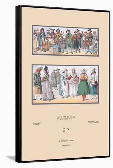 Popular Saxon and Bavarian Costumes-Racinet-Framed Stretched Canvas