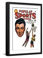 Popular Sports Magazine: Going for the Hoop-null-Framed Art Print