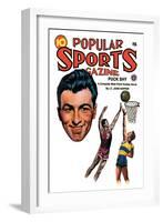 Popular Sports Magazine: Going for the Hoop-null-Framed Art Print