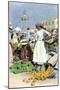 Population and Culture of the Caribbean: Jamaican Shopping for Farm Products in Jamaica, circa 1890-null-Mounted Giclee Print