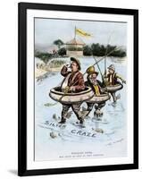 Populist Ponds Not as Deep as Expected. Satirical Drawing of 1890 about the Drying up of the Silver-null-Framed Giclee Print