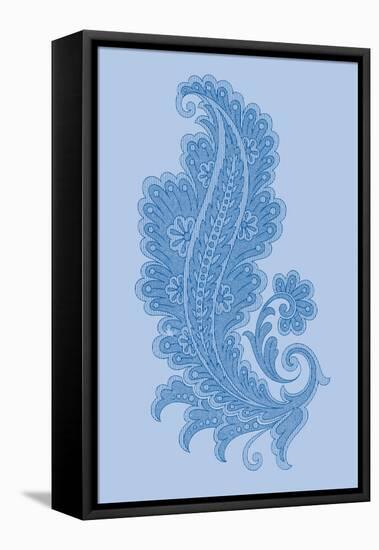 Porcelain Blue Motif I-Vision Studio-Framed Stretched Canvas