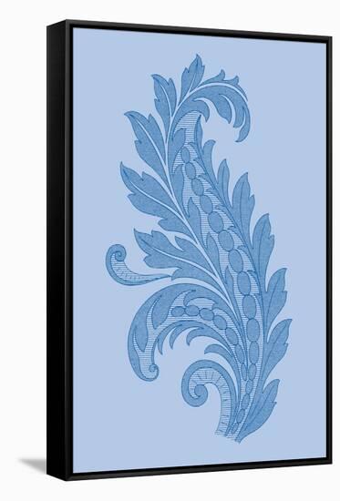 Porcelain Blue Motif III-Vision Studio-Framed Stretched Canvas