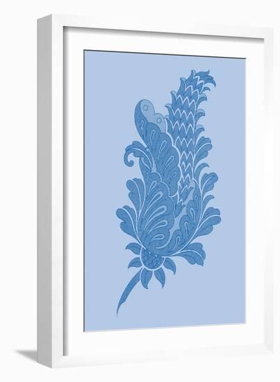 Porcelain Blue Motif IV-Vision Studio-Framed Art Print