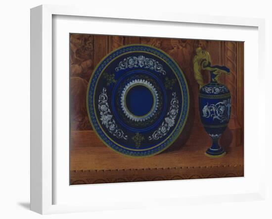 'Porcelain Ewer & Plateau', 1863-Robert Dudley-Framed Giclee Print