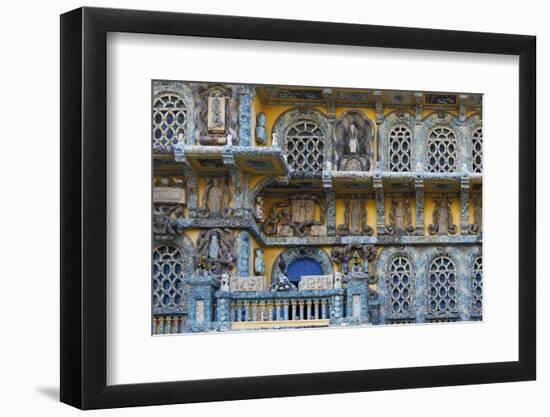 Porcelain House with chinaware cemented and glued onto the building, Tianjin, China-Keren Su-Framed Photographic Print