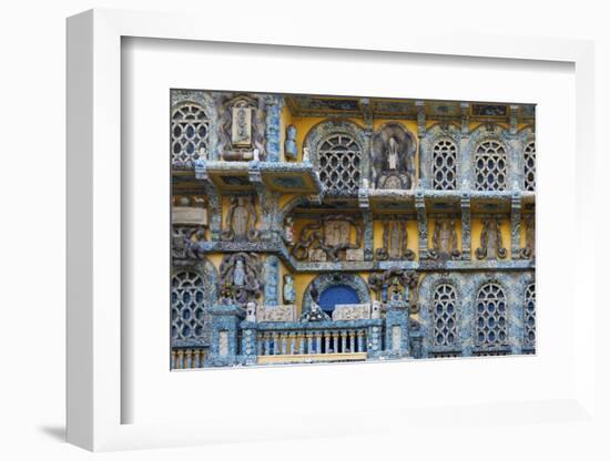 Porcelain House with chinaware cemented and glued onto the building, Tianjin, China-Keren Su-Framed Photographic Print