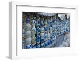 Porcelain House with chinaware cemented and glued onto the building, Tianjin, China-Keren Su-Framed Photographic Print