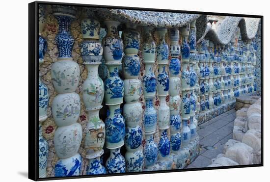 Porcelain House with chinaware cemented and glued onto the building, Tianjin, China-Keren Su-Framed Stretched Canvas