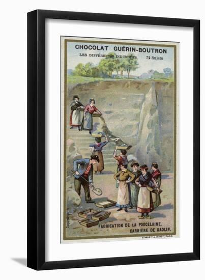 Porcelain Manufacturing. Kaolin Quarry-null-Framed Premium Giclee Print