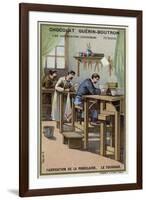 Porcelain Manufacturing. Turning-null-Framed Giclee Print