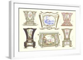 Porcelain Sevres Planters-null-Framed Art Print