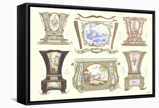 Porcelain Sevres Planters-null-Framed Stretched Canvas