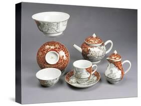 Porcelain Tea and Coffee Service with Amorous Scene-null-Stretched Canvas