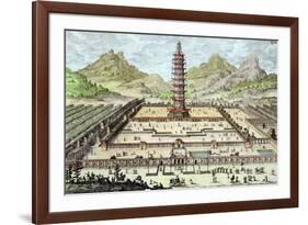 Porcelain Tower of Nanking, Plate 12, Entwurf Einer Historischen Architektur, Engraved Delsenbach-Johann Bernhard Fischer Von Erlach-Framed Giclee Print