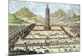 Porcelain Tower of Nanking, Plate 12, Entwurf Einer Historischen Architektur, Engraved Delsenbach-Johann Bernhard Fischer Von Erlach-Mounted Giclee Print