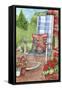 Porch Chair with Cat Home-Melinda Hipsher-Framed Stretched Canvas