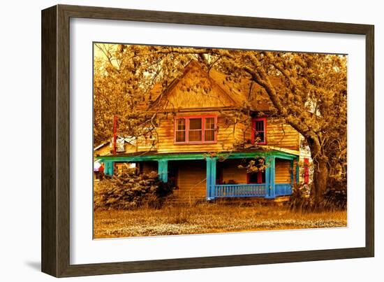 Porch in Blues-Ynon Mabat-Framed Art Print