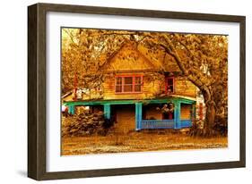 Porch in Blues-Ynon Mabat-Framed Art Print