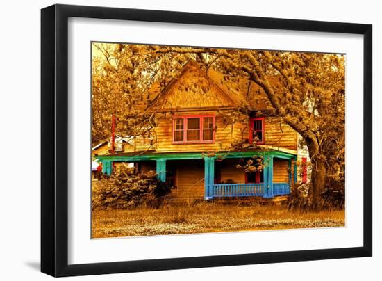 Porch in Blues-Ynon Mabat-Framed Art Print