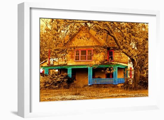 Porch in Blues-Ynon Mabat-Framed Art Print