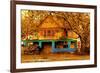 Porch in Blues-Ynon Mabat-Framed Art Print