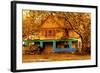 Porch in Blues-Ynon Mabat-Framed Art Print