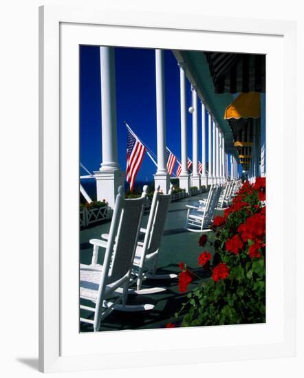 Porch of the Grand Hotel, Mackinac Island, Michigan, USA-null-Framed Photographic Print