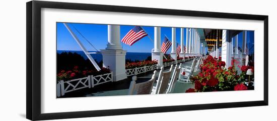 Porch of the Grand Hotel, Mackinac Island, Michigan, USA-null-Framed Photographic Print