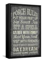 Porch Rules-Erin Clark-Framed Stretched Canvas