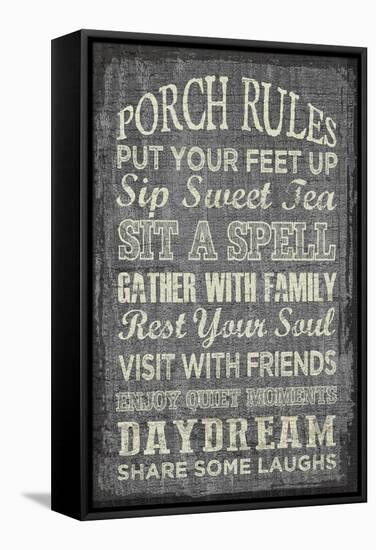 Porch Rules-Erin Clark-Framed Stretched Canvas