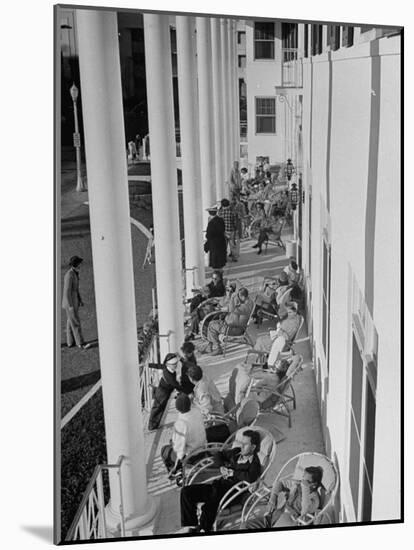 Porch-Sitting, One of Miamians Major Outdoor Sports, White House Hotel-Alfred Eisenstaedt-Mounted Photographic Print