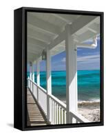 Porch View of the Atlantic Ocean, Loyalist Cays, Abacos, Bahamas-Walter Bibikow-Framed Stretched Canvas