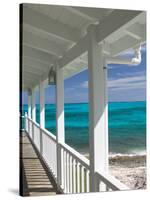 Porch View of the Atlantic Ocean, Loyalist Cays, Abacos, Bahamas-Walter Bibikow-Stretched Canvas