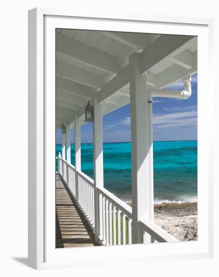 Porch View of the Atlantic Ocean, Loyalist Cays, Abacos, Bahamas-Walter Bibikow-Framed Premium Photographic Print